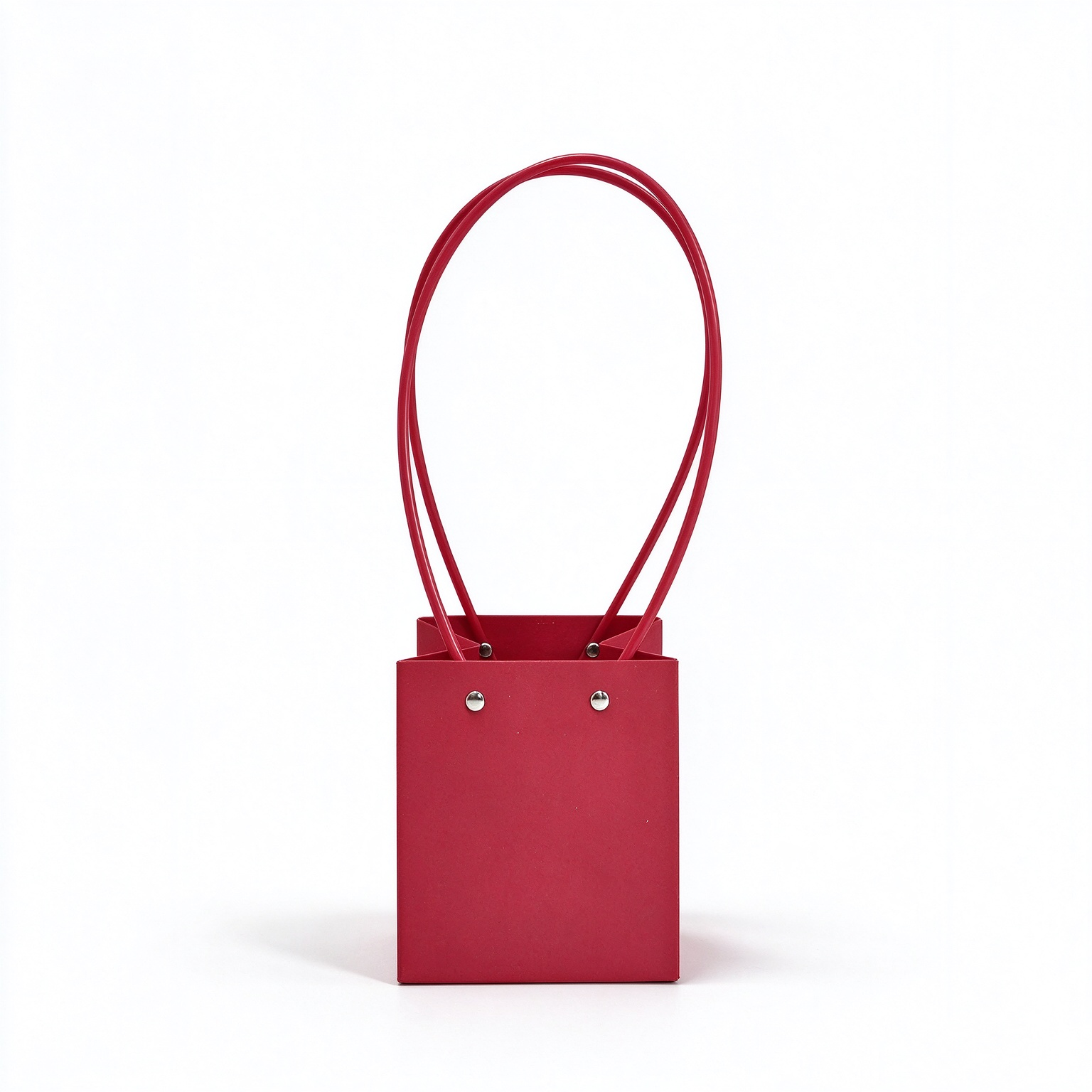 TR-SQ-131315-RED01 Torebka na kwiaty | 10 szt. | 10.5x10.5x13cm | prostokątna | czerwona - obrazek 1